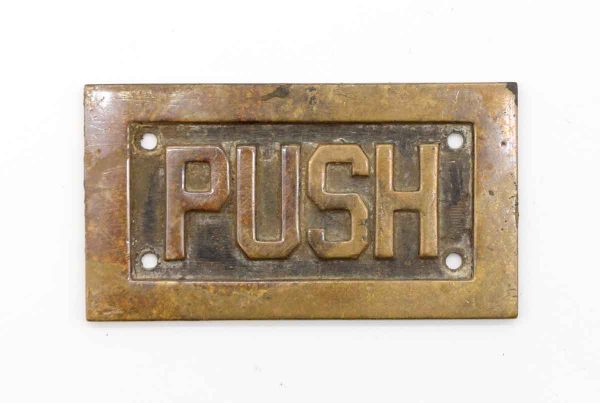 Push Plates - Antique 4 in. Bronze Push Plate Plaque