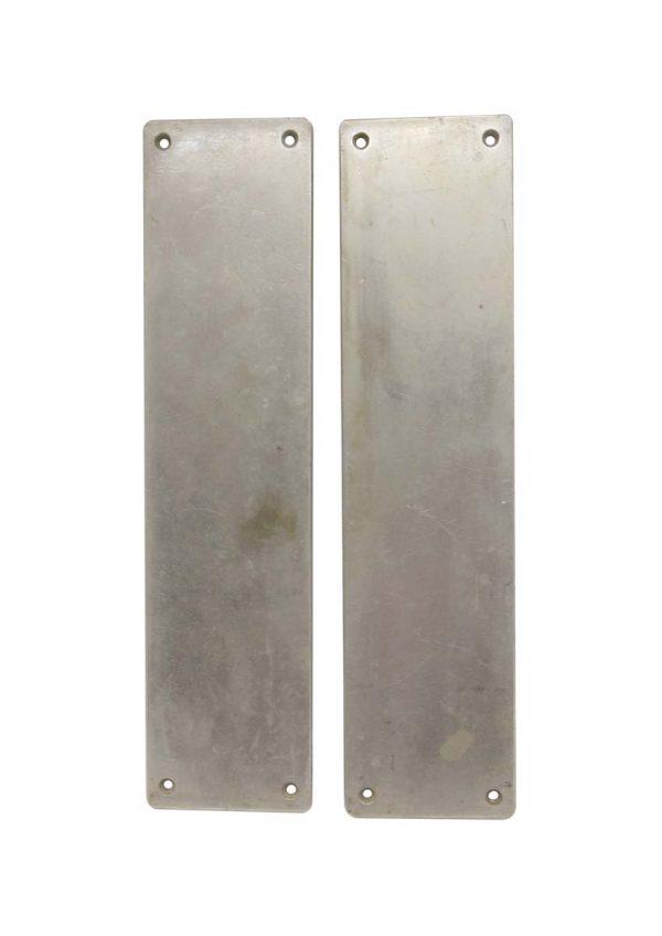 Push Plates - Pair of Classic Yale 14 in. Nickel Door Push Plates