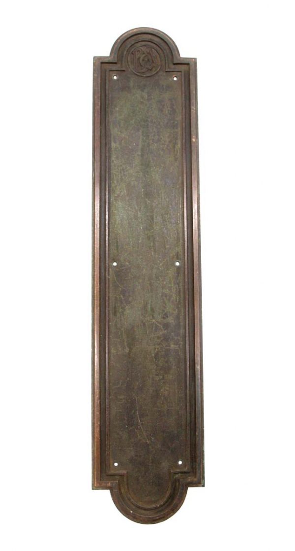 Push Plates - Yale 20.5 in. Art Deco Cast Bronze Door Push Plate