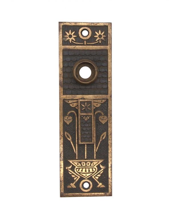 Back Plates - Aesthetic 6.25 in. Bronze Door Back Plate with Draft Cover