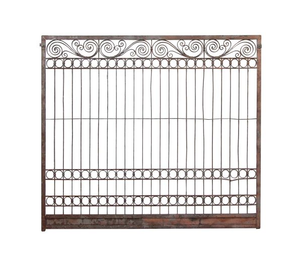 Balconies & Window Guards - 1930s Wrought Iron Wide Elevator Gates with Scrolling Detail