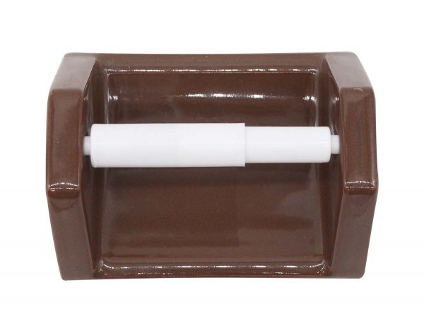 Bathroom - Olde New Flush Mount Brown Ceramic Toilet Paper Holder