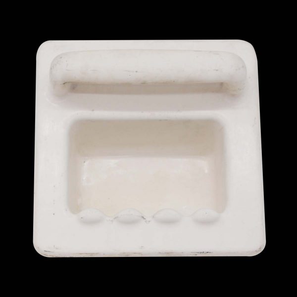 Bathroom - Salvaged White Cast Iron Flush Mount Soap Dish