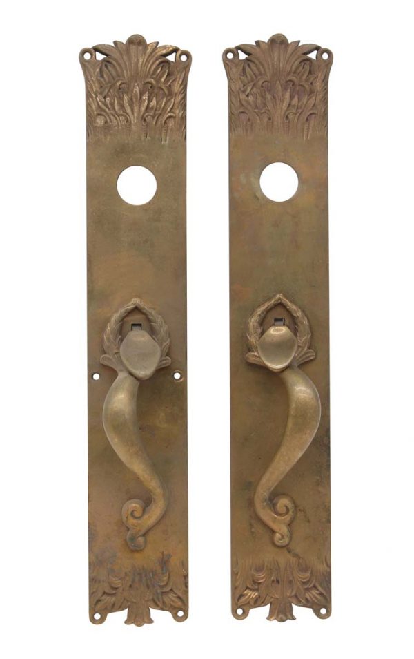 Door Pulls - Pair of Bronze Antique Romanesque 18 in. Entry Door Pulls