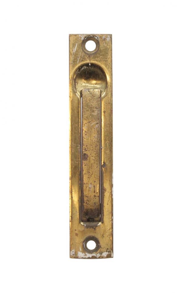 Pocket Door Hardware - Antique Brass Pocket Door Side Recessed Pull