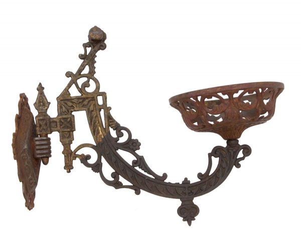 Sconces & Wall Lighting - Victorian Cast Iron Oil Lamp Holder with Mounting Bracket
