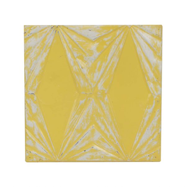 Tin Panels - Handmade Art Deco Bright Yellow Tin Panel