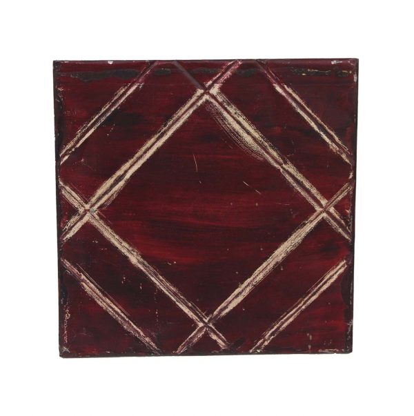 Tin Panels - Handmade Art Deco Burgundy Tin Panel