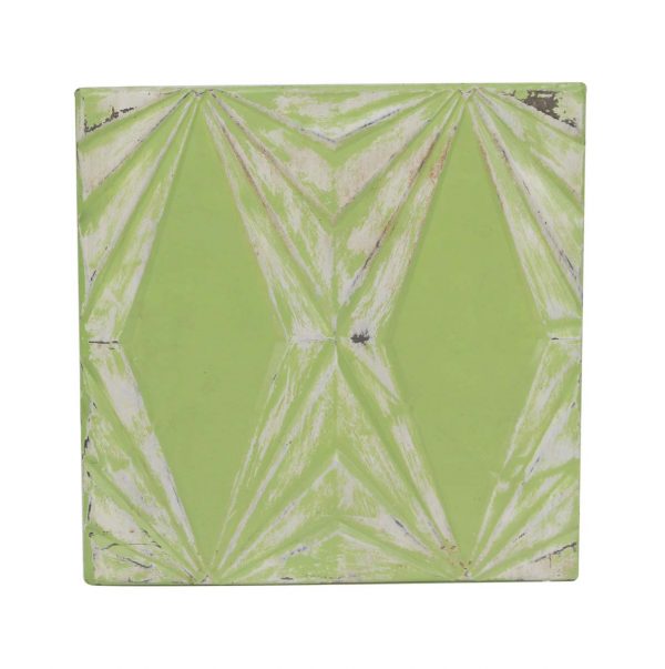 Tin Panels - Handmade Lime Green & White Art Deco Tin Panel