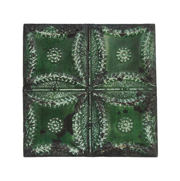 Tin Panels - Handmade Medallion Wreath Evergreen Tin Panel