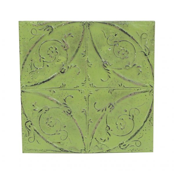 Tin Panels - Handmade Swirl Lime Green Tin Panel