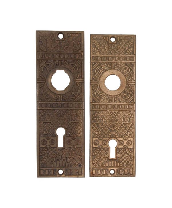 Back Plates - Pair of Aesthetic Bronze Keyhole Door Back Plates