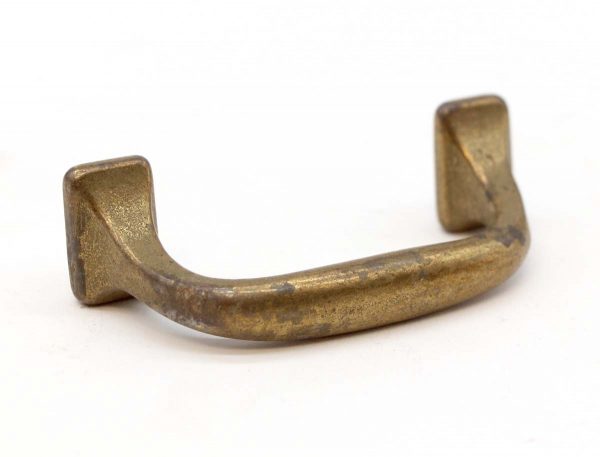 Cabinet & Furniture Pulls - Vintage 3.125 in. Brass Plated Iron Curved Drawer Pull