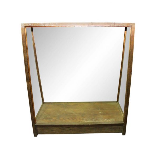 Commercial Furniture - Antique Slanted Black Mirrored Display Case