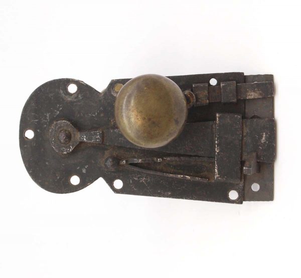 Door Knob Sets - Early Petite Surface Mounted Latch Set with Brass Doorknobs