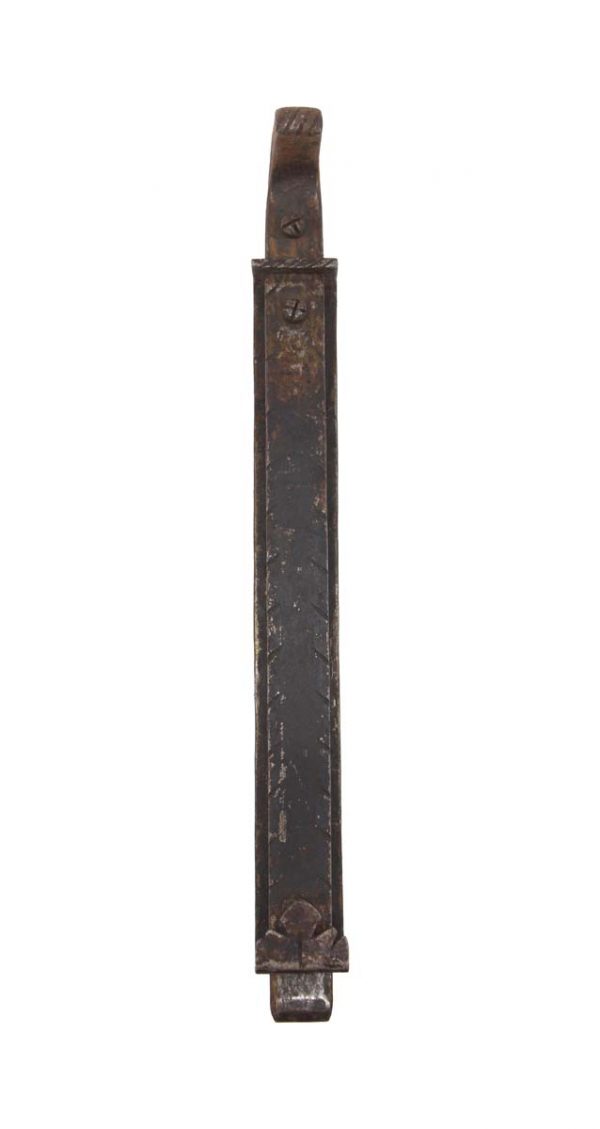 Door Locks - Original Hammered Iron Signed Samuel Yellin Floral  Door Floor Bolt