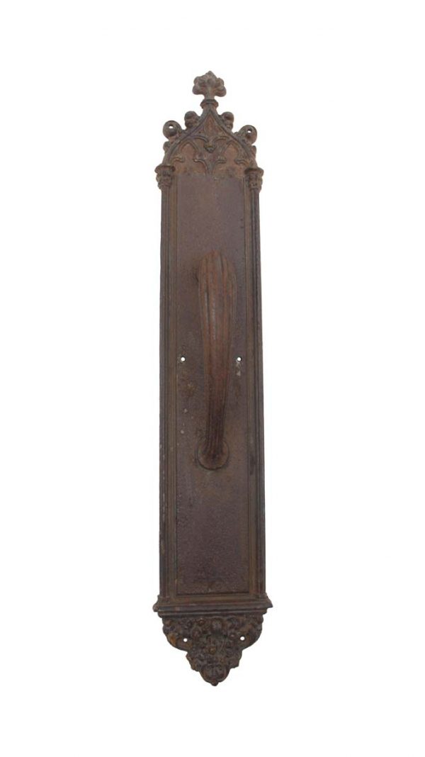 Door Pulls - Antique 23.875 in. Yale & Town Gothic Cast Iron Entry Door Pull