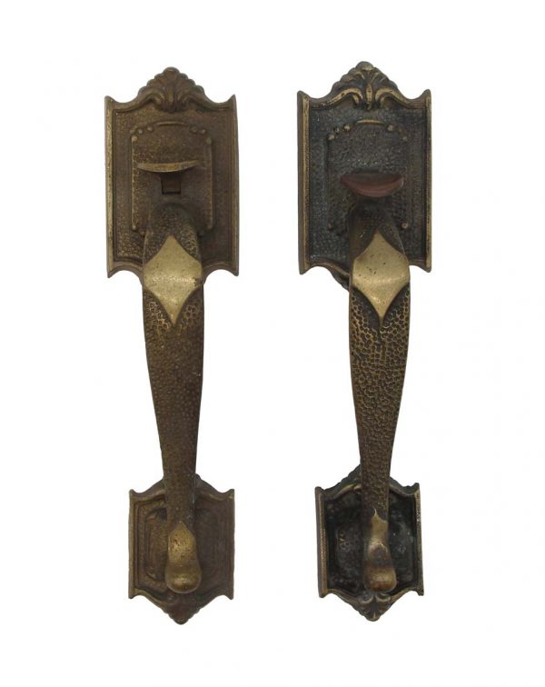 Door Pulls - Pair of 11.5 in. Bronze Arts & Crafts Door Pull Handles