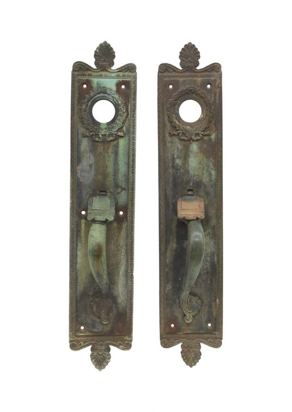 Door Pulls - Pair of 17.75 in. Neoclassical Bronze Entry Door Pulls