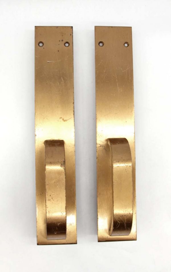 Door Pulls - Pair of Modern 14.5 in. Brass Commercial Door Pulls