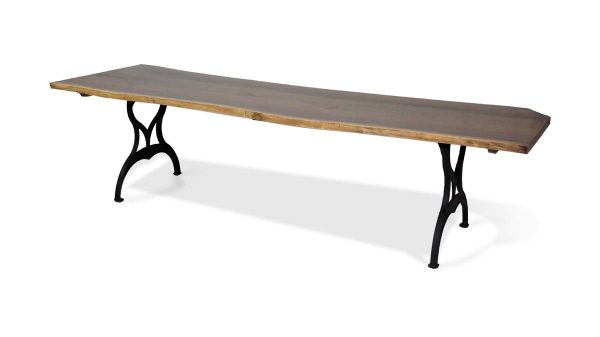 Farm Tables - Handmade 10 ft Live Edge Walnut Table with Brooklyn Legs