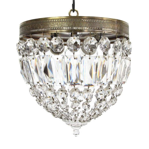 Flush & Semi Flush Mounts - Crystal Basket with 10 in. Decorative Rim Flush Mount Light
