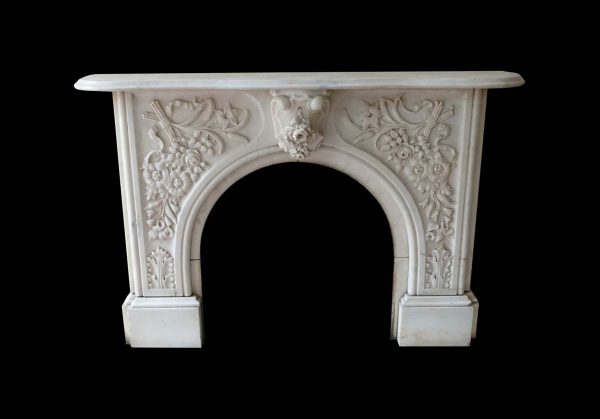 Mantels - 1853 Arched Statuary White Marble Mantel with Summer Screen