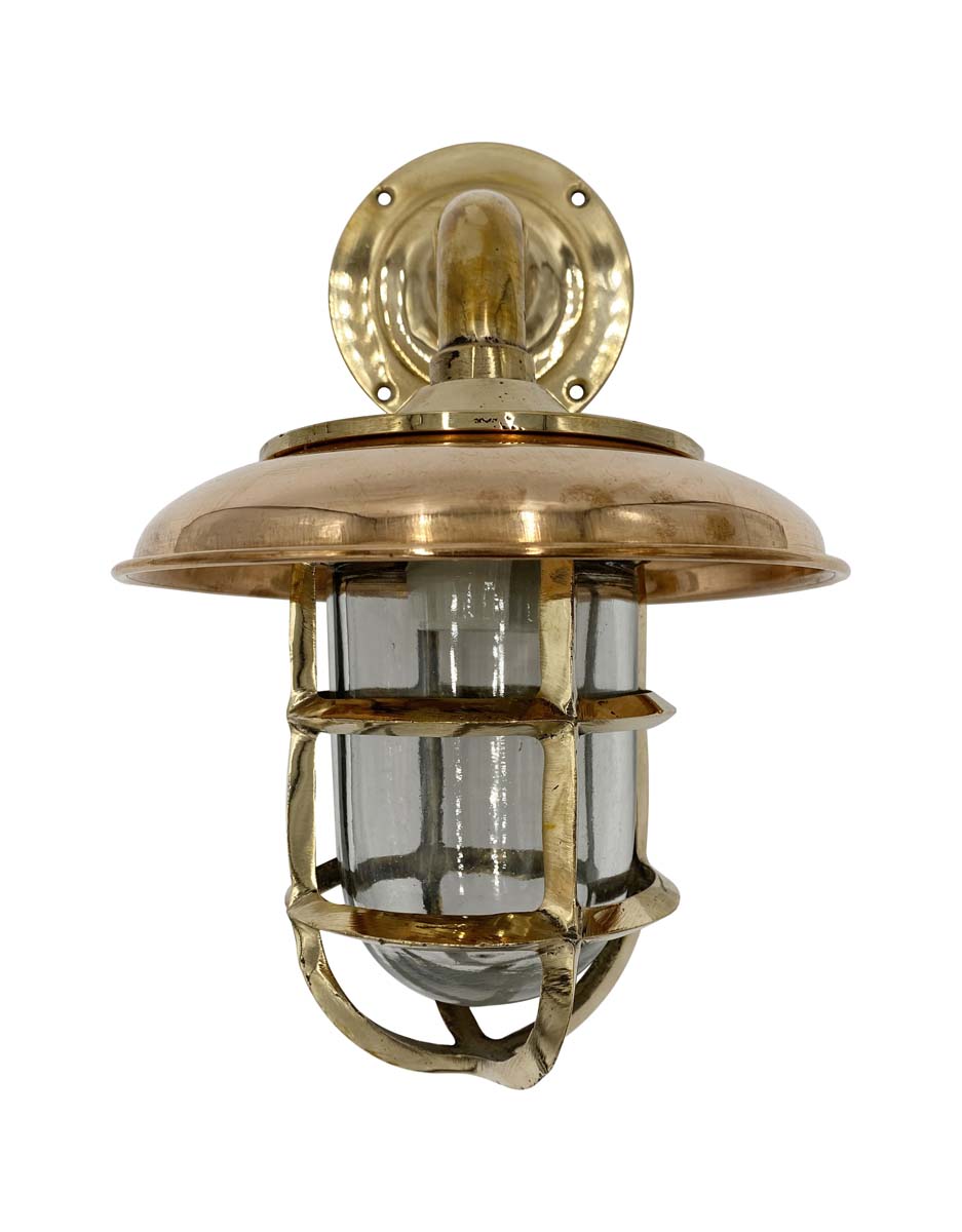 Wall lights in brass. Small nautical and marine style lighting, ART BR410  Brass, 1X12W, IP64