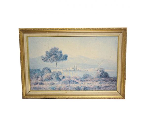 Paintings - Vintage Framed Pastel Scenic Painting 27.75 x 19