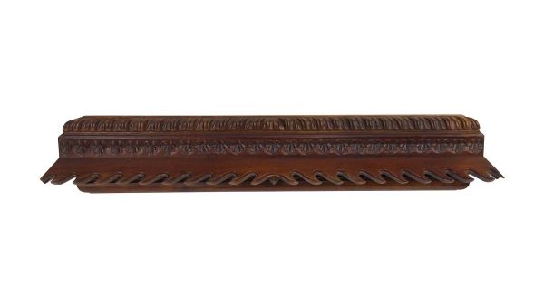 Pediments - Antique Mahogany Pediment with Carved Foliage Detail