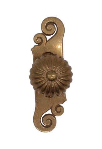 Early 1900's Forged Brass Pocket Door Handle Backplate With Key Hole Authentic Vintage Late 1800's 2 Size Variations Available