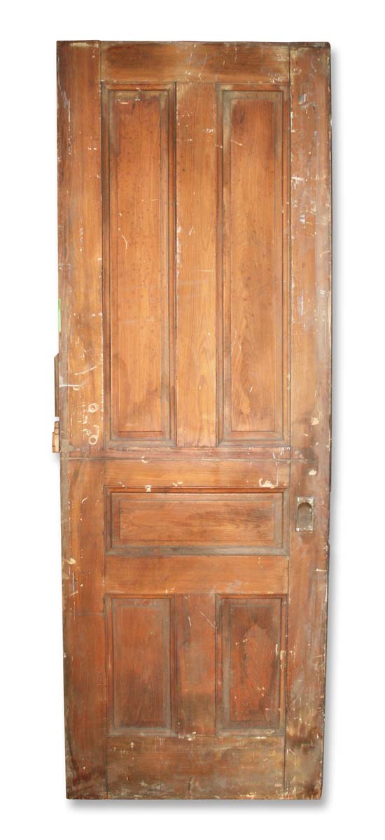 Pocket Doors - Antique 5 Pane Wood Pocket Door 88 x 30.5