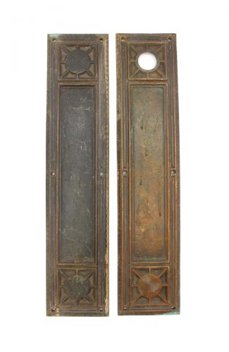 Victorian Night Maiden & Cherub Stars Antique Replica Iron Door Push Plate