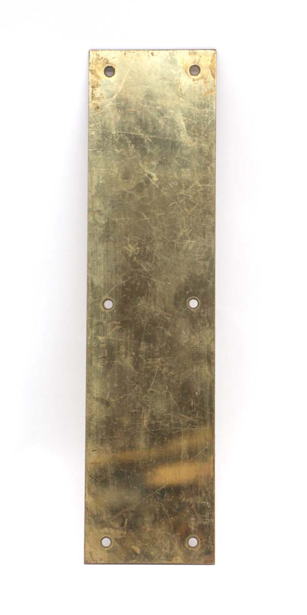 Push Plates - Vintage Commercial 12 in. Pressed Brass Door Push Plate