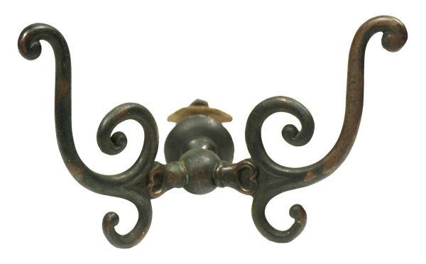 Single Hooks - Antique Double Brass Wall Tree Hook