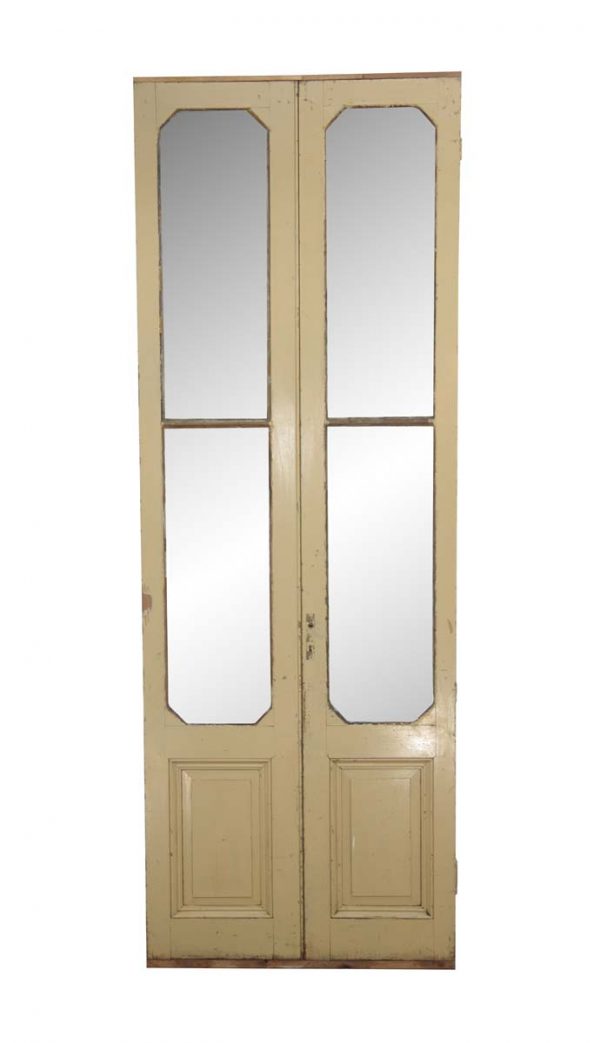Standard Doors - 1920s 2 Lite 1 Pane Spanish Cedar Double Doors 119 x 43.25