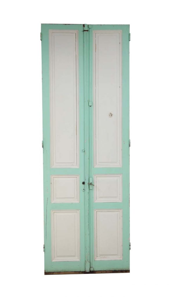 Standard Doors - 1920s 3 Pane Wood Double Doors 117 x 41.5