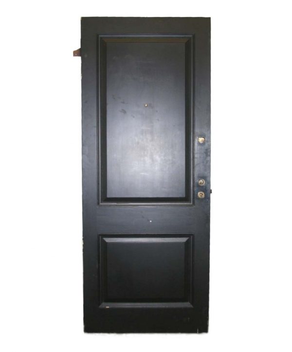 Standard Doors - Vintage 2 Pane Black Wood Privacy Door 83.25 H