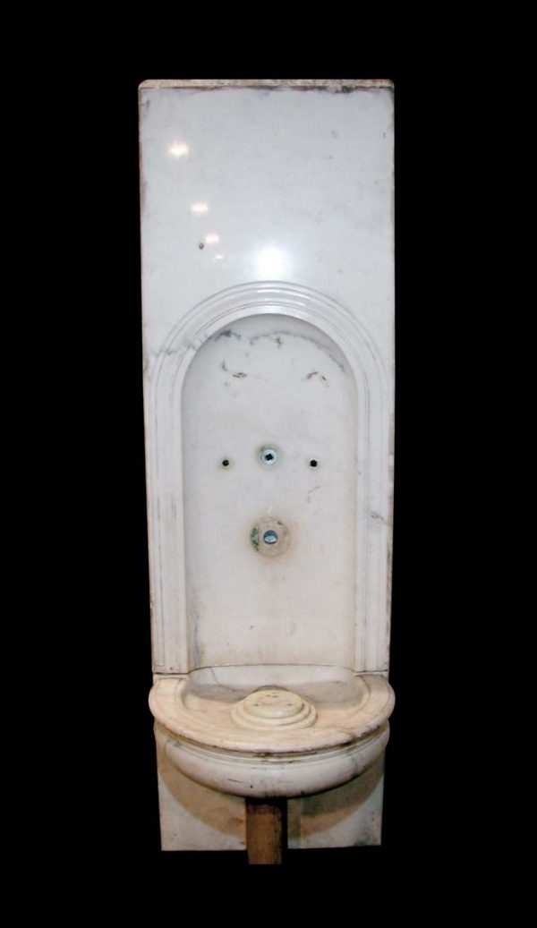 Statues & Fountains - Salvaged White Marble Interior Fountain