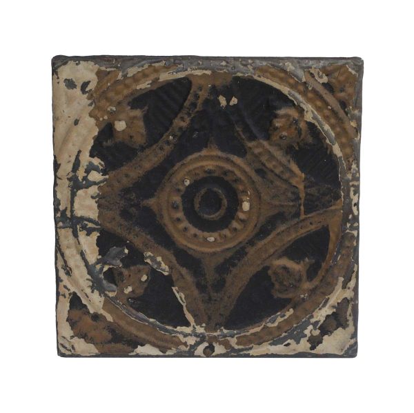 Tin Panels - Handmade Brown Medallion Antique Tin Panel