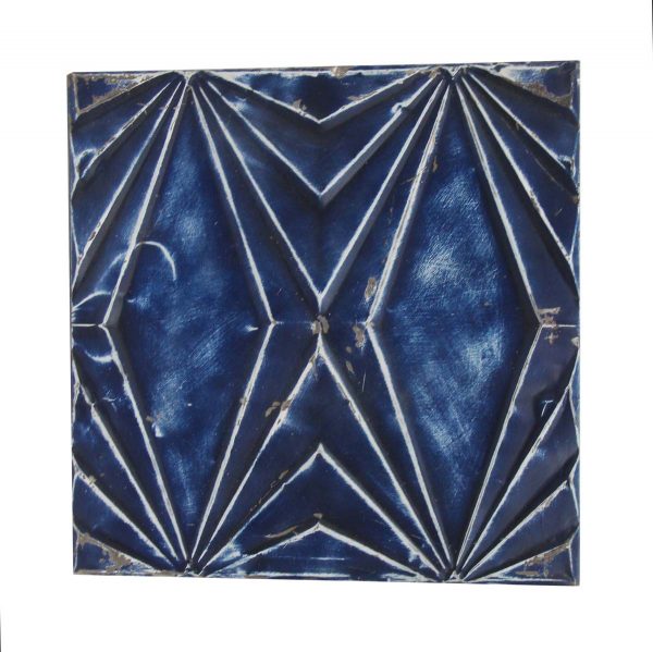 Tin Panels - Handmade Double Art Deco Blue Shellac Tin Panel