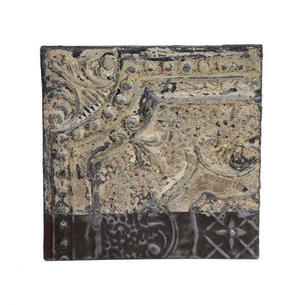 Tin Panels - Handmade Tan & Gray Corner Antique Tin Panel