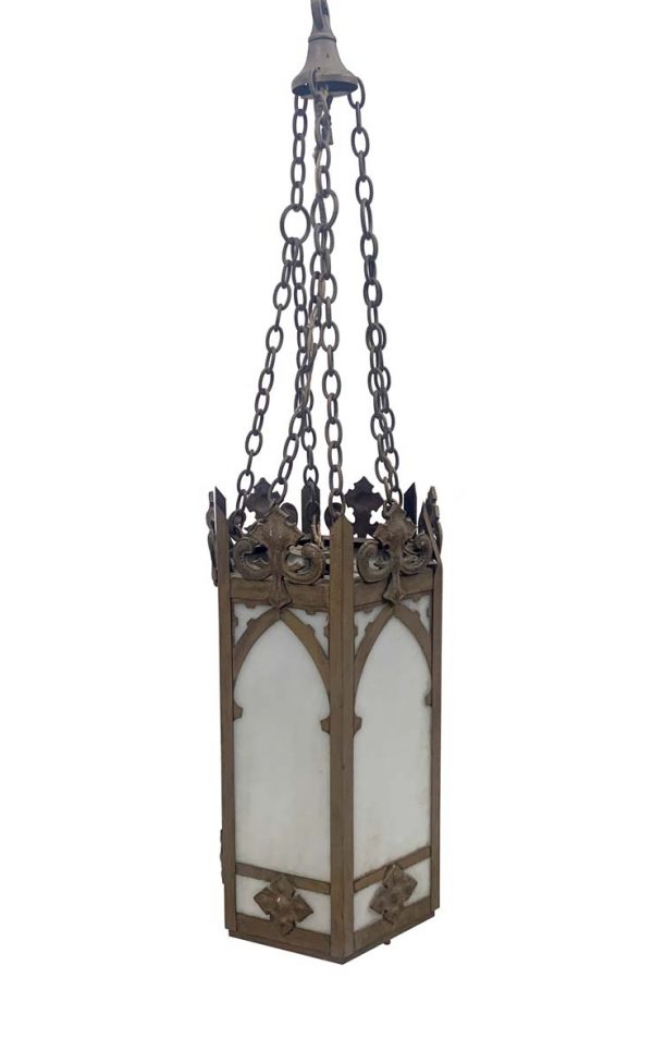 Wall & Ceiling Lanterns - Antique Brass Ecclesiastic Gothic Lantern Pendant Light