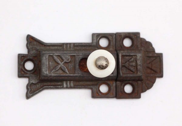 Cabinet & Furniture Latches - Aesthetic 3.5 in. Iron Cabinet Latch with Porcelain Knob