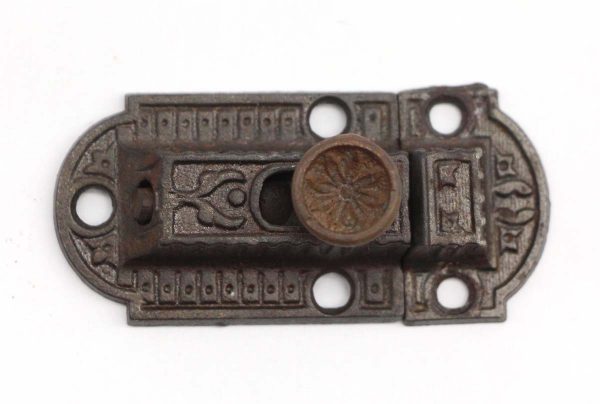 Cabinet & Furniture Latches - Antique Aesthetic 2.875 in. Cast Iron Cabinet Latch with Bronze Knob