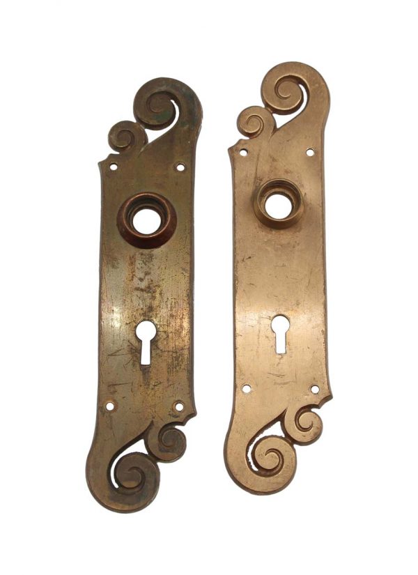 Columns & Pilasters - Pair of Reading Brass Arlington 8 in. Keyhole Door Back Plates