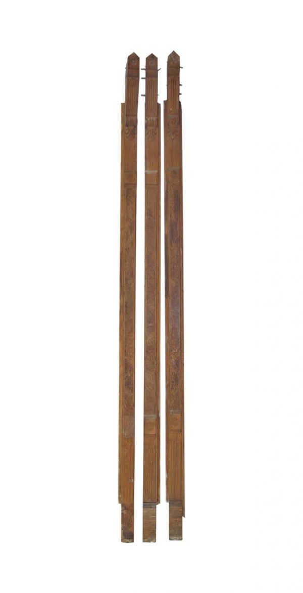 Columns & Pilasters - Set of 9.2 ft Burled Walnut Veneer Pilasters