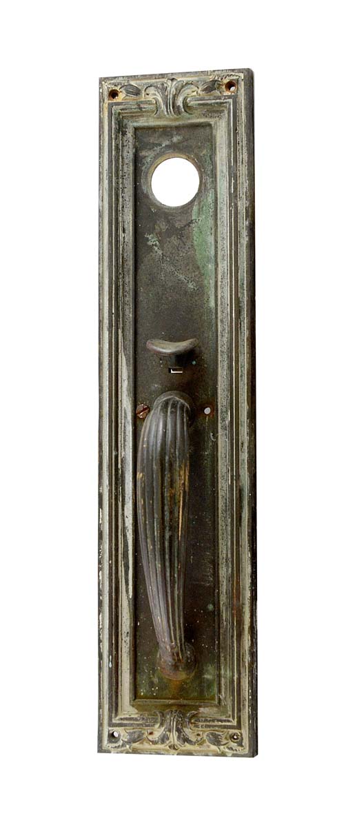 Door Pulls - Antique Art Deco 17 in. Bronze Entry Door Pull