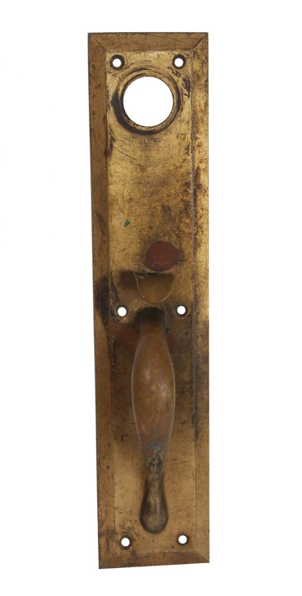 Door Pulls - Antique Classic 14 in. Brass Door Entry Door Pull with Lock Insert