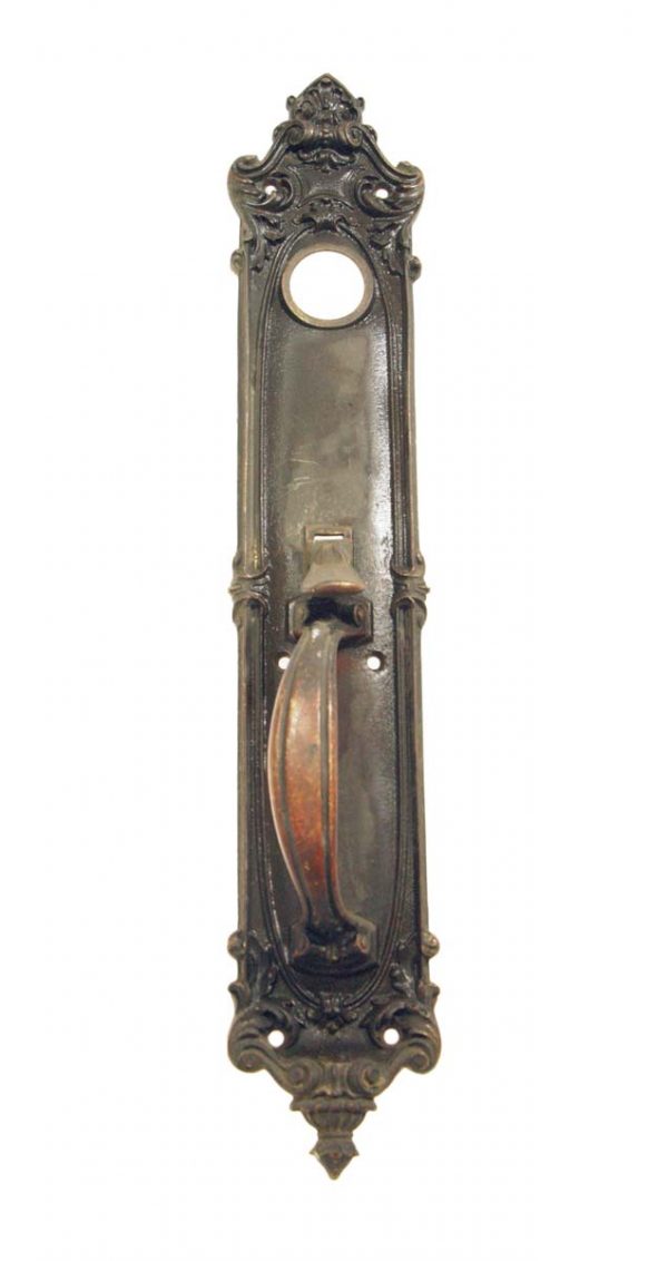 Door Pulls - Antique Victorian 18 in. Bronze Door Pull with Lock Insert